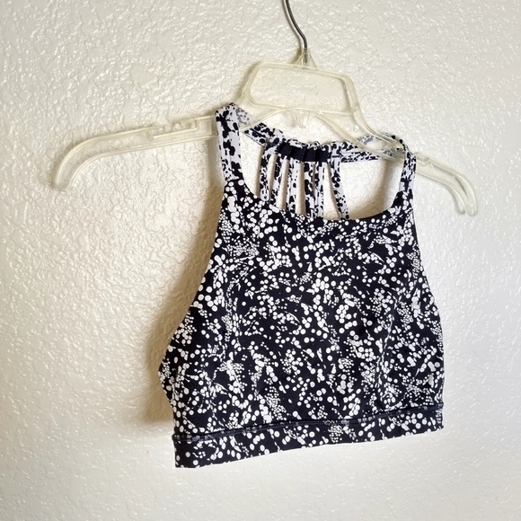 Lululemon Slide With Me Bra Chirasu Black / Chirakasu Alpine White sz 4 - Picture 2 of 7